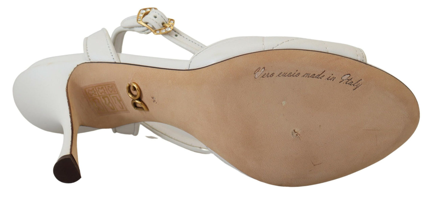 Dolce &amp; Gabbana Weiße Devotion verzierte Sandalenschuhe