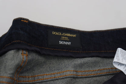 Dolce &amp; Gabbana Dunkelblaue Skinny-Denim-Jeans aus Baumwollstretch