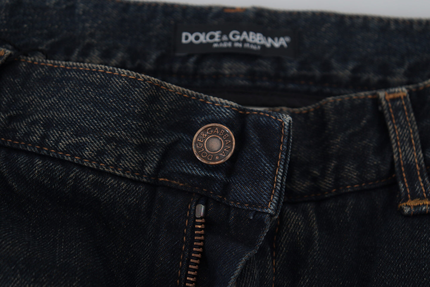 Blaue Skinny-Denim-Jeans aus blauer Baumwolle von Dolce &amp; Gabbana