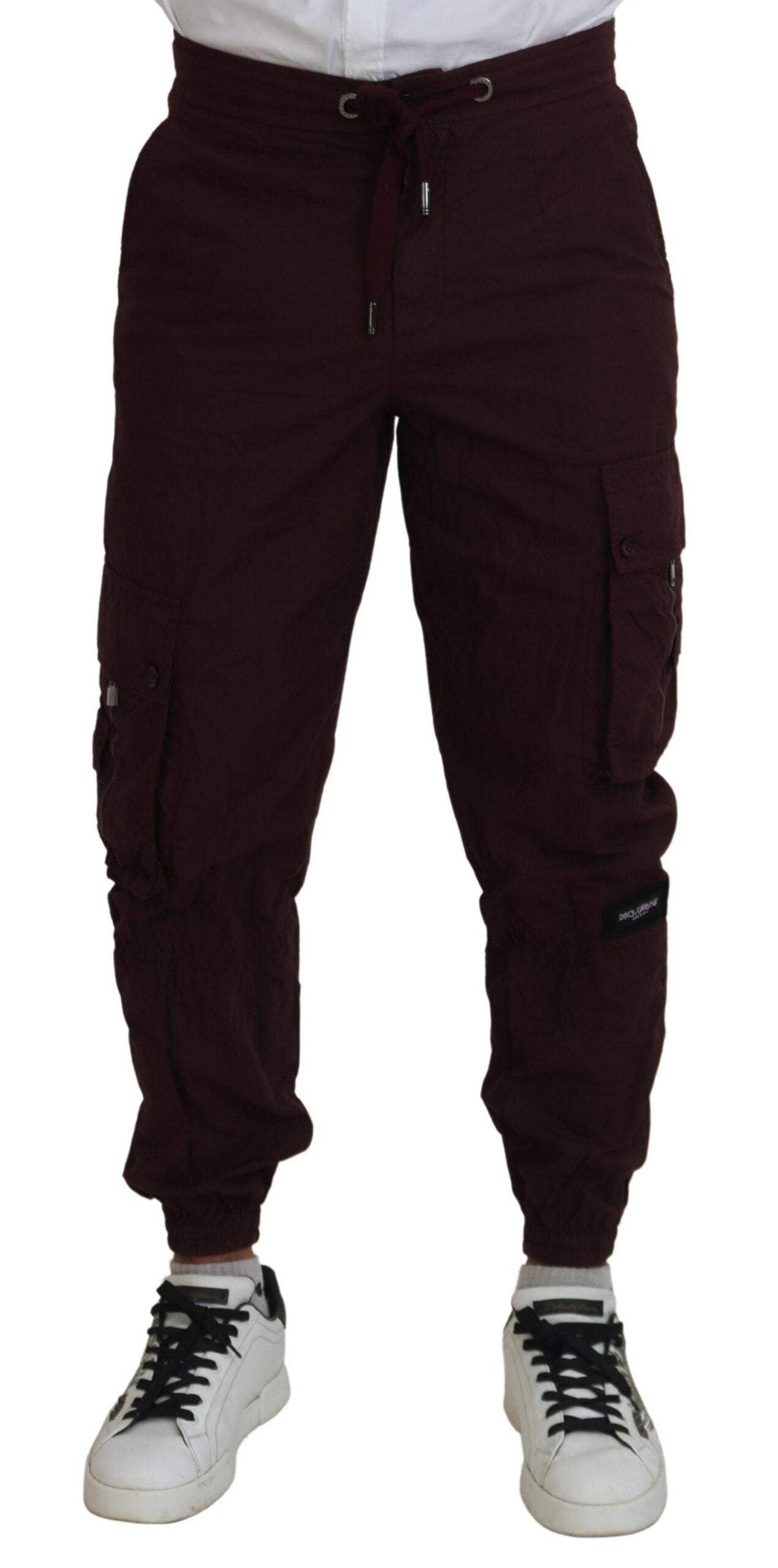 Dolce &amp; Gabbana Cargo-Jogger-Jogginghose aus bordeauxroter Baumwolle