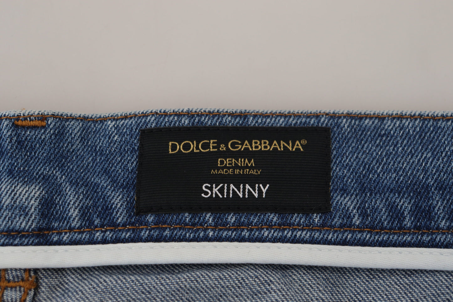 Dolce &amp; Gabbana Blau gewaschene Skinny-Jeans aus Baumwolldenim