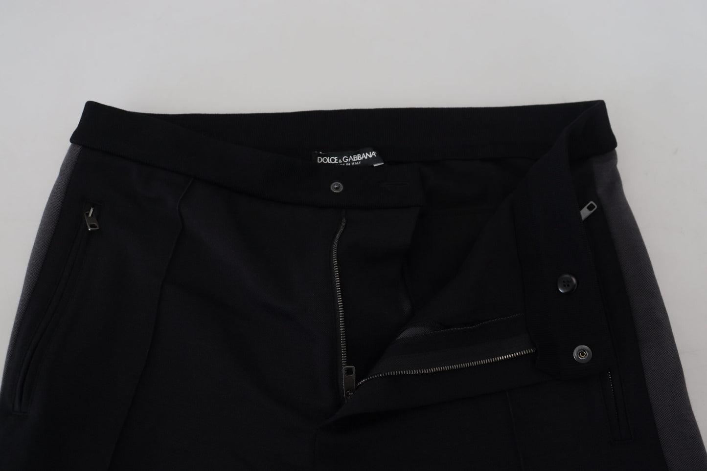 Dolce &amp; Gabbana Schwarze Hufeisen-Jogginghose aus Wolle