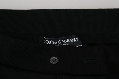 Dolce &amp; Gabbana Schwarze Hufeisen-Jogginghose aus Wolle