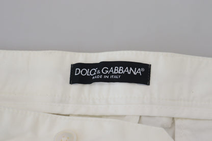 Weiße Skinny-Chinohose aus Baumwolle von Dolce &amp; Gabbana