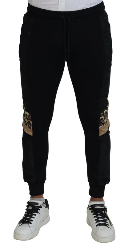 Dolce &amp; Gabbana Schwarze Polyester Skinny Jogger Herrenhose