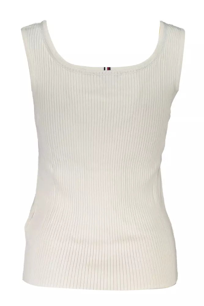 Tommy Hilfiger Elegant White Tank Top with Contrasting Details