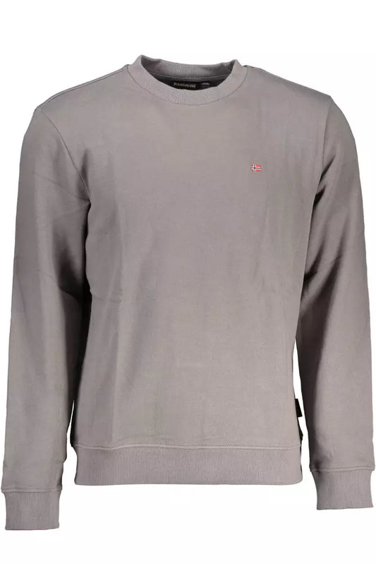 Napapijri Chic Gray Crew Neck Logo Sweatshirt