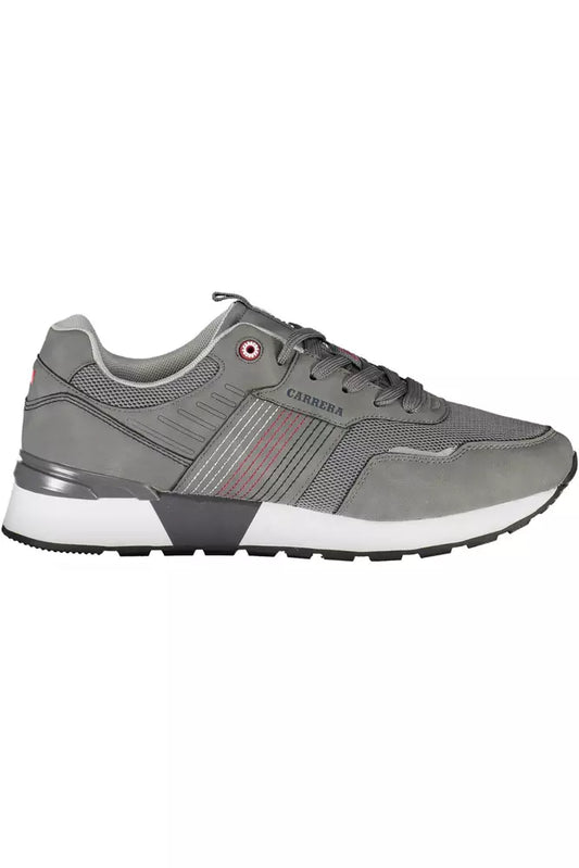 Carrera Sleek Gray Sneakers with Eco-Leather Accents