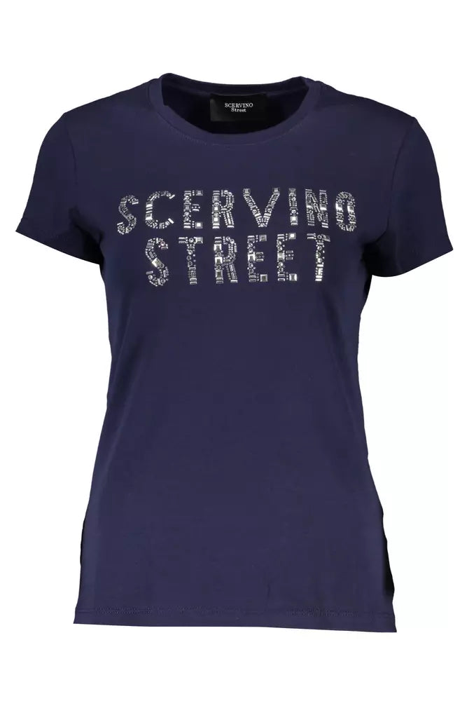 Scervino Street Sparkling Crew Neck Tee in Blue