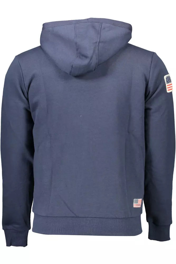 U.S. POLO ASSN. Chic Blue Hooded Sweatshirt with Embroidery Detail