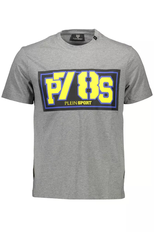 Plein Sport Gray Cotton Men T-Shirt