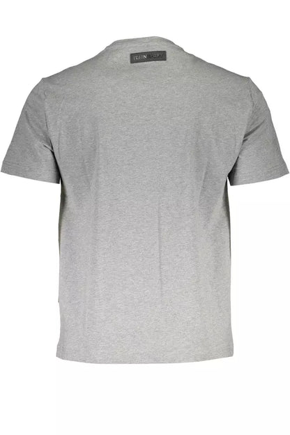 Plein Sport Chic Gray Short Sleeve Round Neck Tee