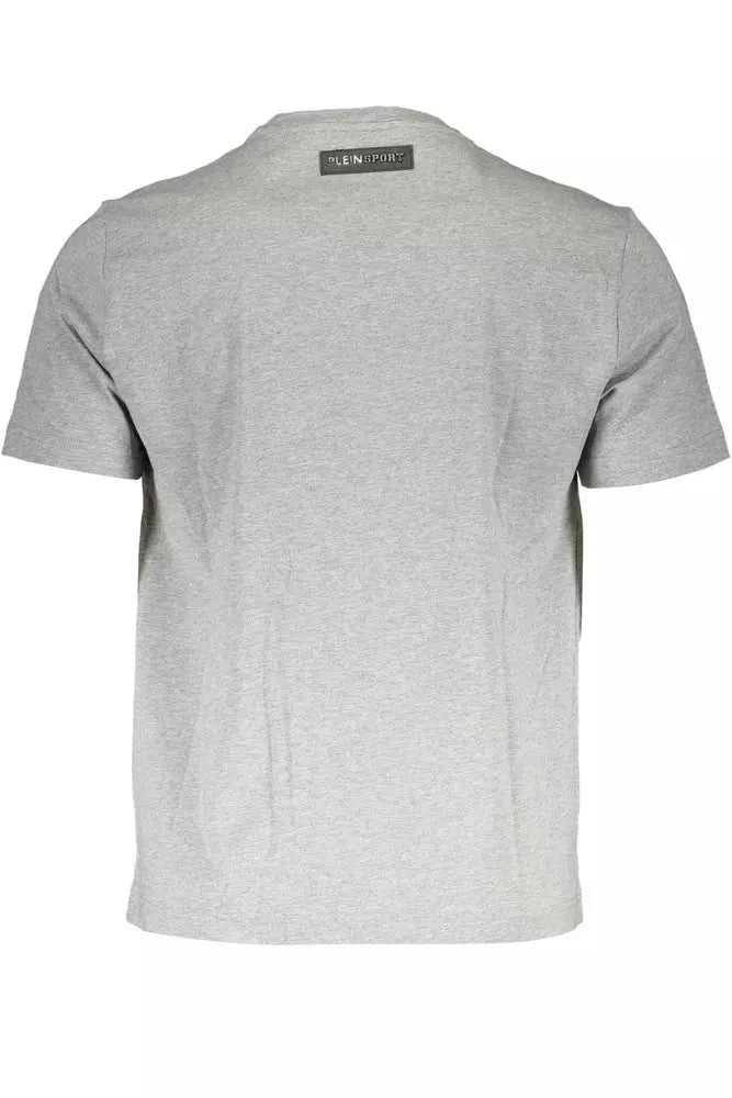 Plein Sport Gray Cotton Men T-Shirt