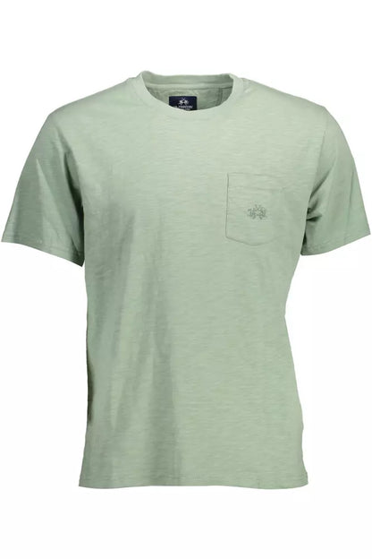 La Martina Chic Embroidered Green Tee with Pocket