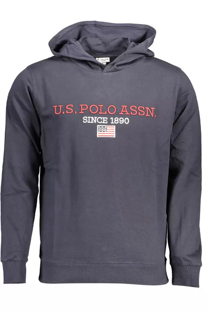 U.S. POLO ASSN. Contrast Detail Blue Cotton Hoodie