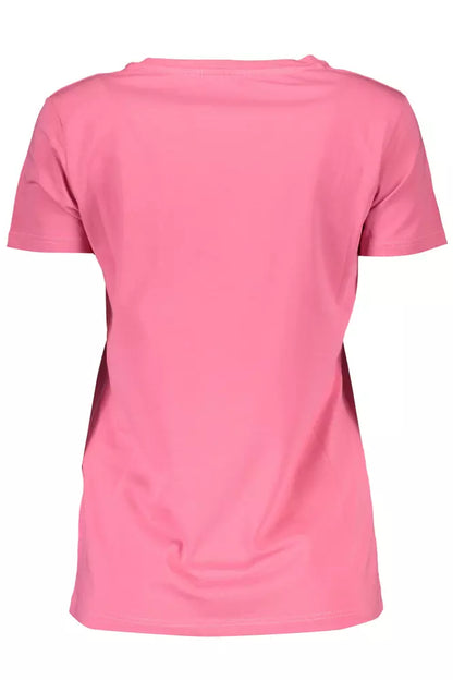 Scervino Street Chic Pink Embroidered Tee with Contrasting Details