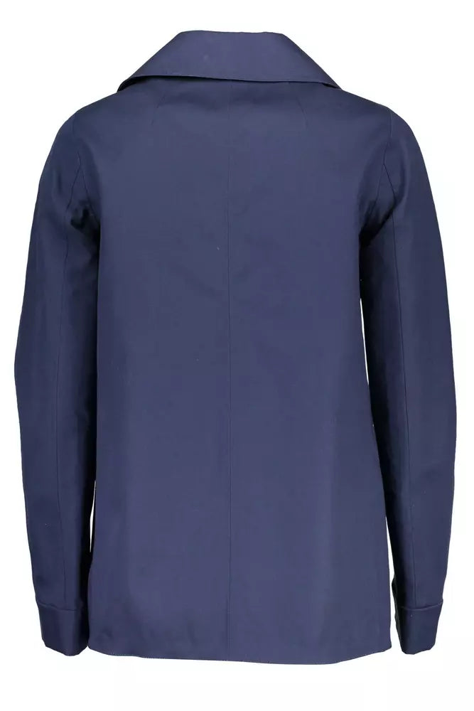 Gant Chic Blue Cotton Sports Jacket with Logo Detail