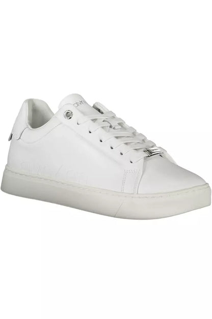 Calvin Klein Sleek White Lace-Up Sports Sneakers