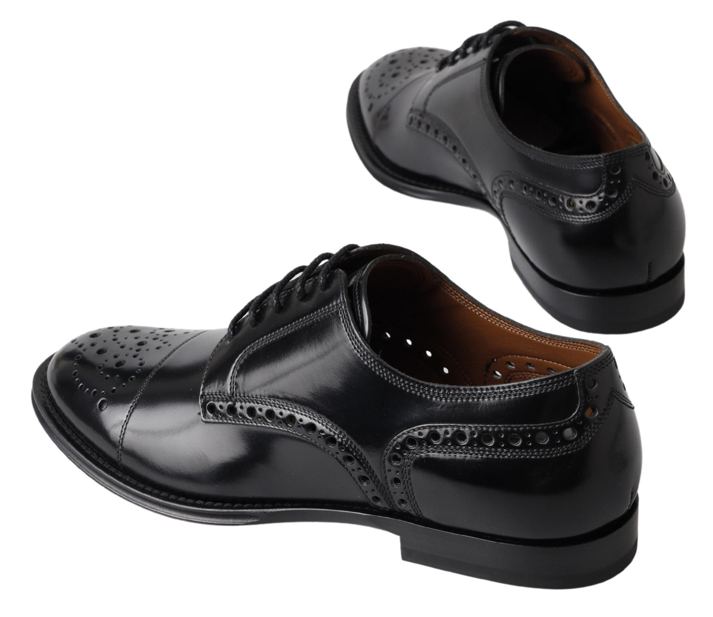 Dolce & Gabbana Black Leather Oxford Wingtip 공식 Derby Shoes