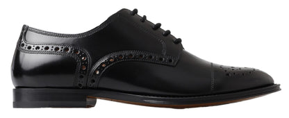 Dolce & Gabbana Black Leather Oxford Wingtip 공식 Derby Shoes