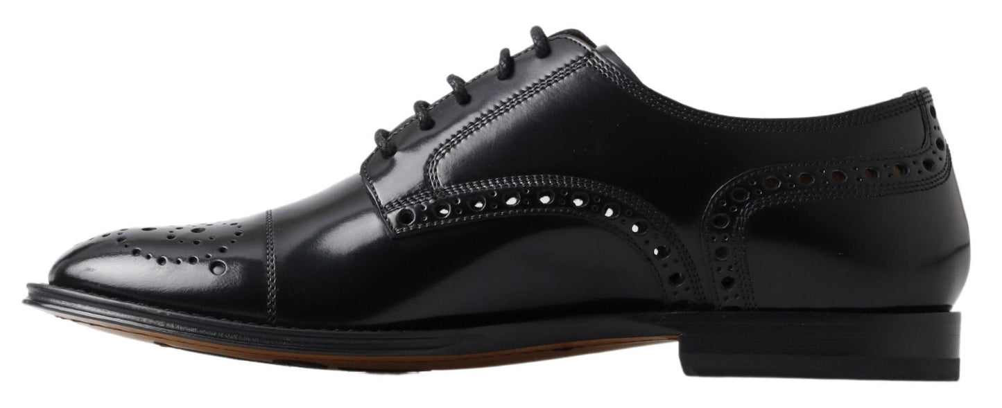 Dolce & Gabbana Black Leather Oxford Wingtip 공식 Derby Shoes