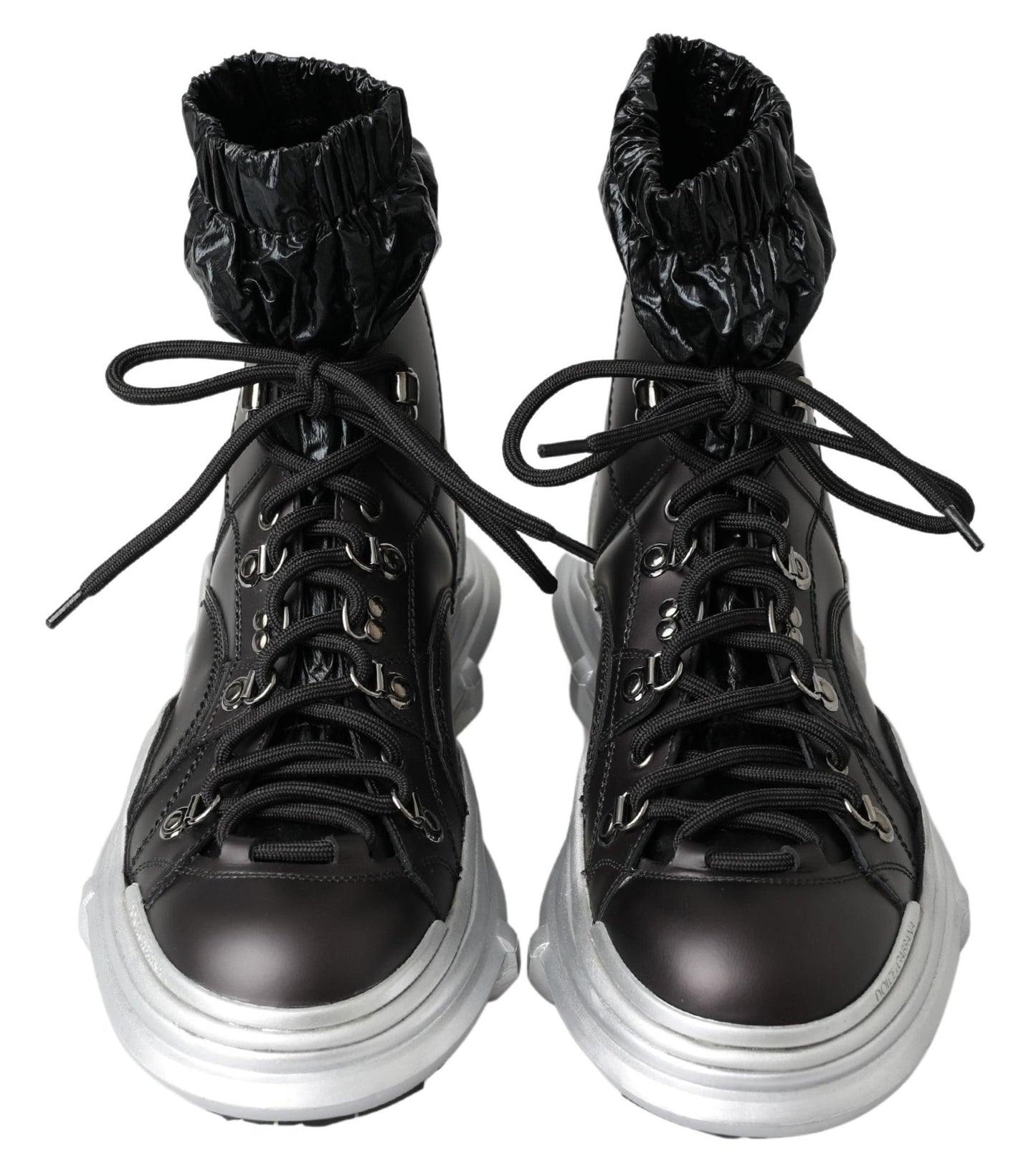 Dolce &amp; Gabbana Galileo High-Top-Sneakers aus schwarzem Nylon