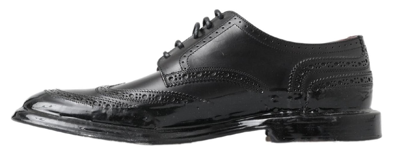 Dolce & Gabbana Black Leather Oxford Wingtip 공식 Derby Shoes