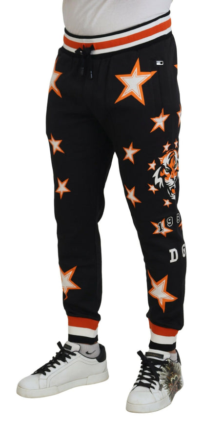 Dolce &amp; Gabbana Schwarz Orange Star Hose Sporthose