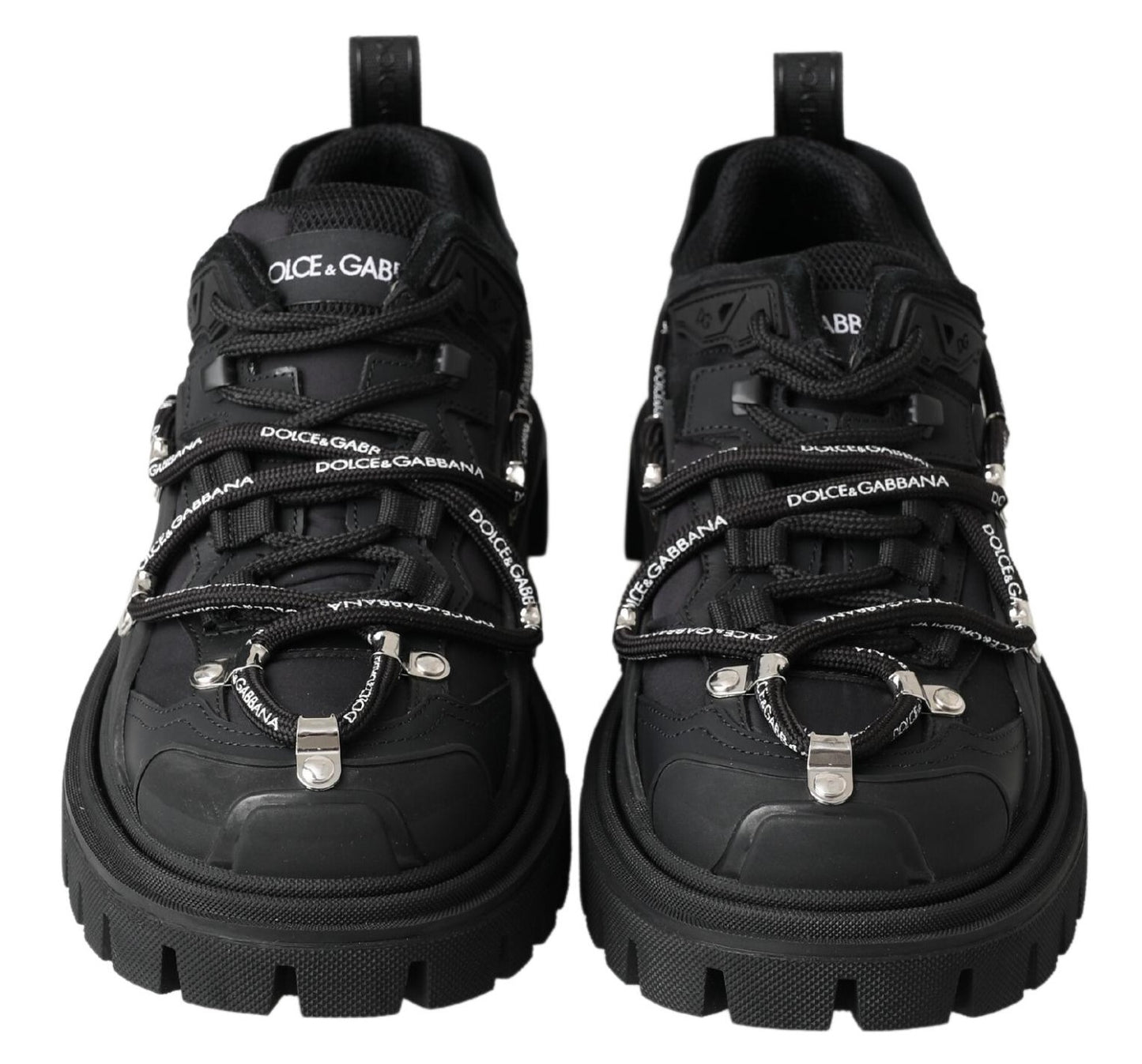 Schwarze Trekking-Derby-Logo-Sneaker von Dolce &amp; Gabbana