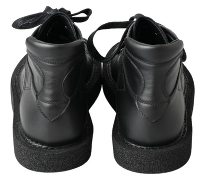 Dolce &amp; Gabbana Schwarze Slip-on-Stretchstiefel aus Leder