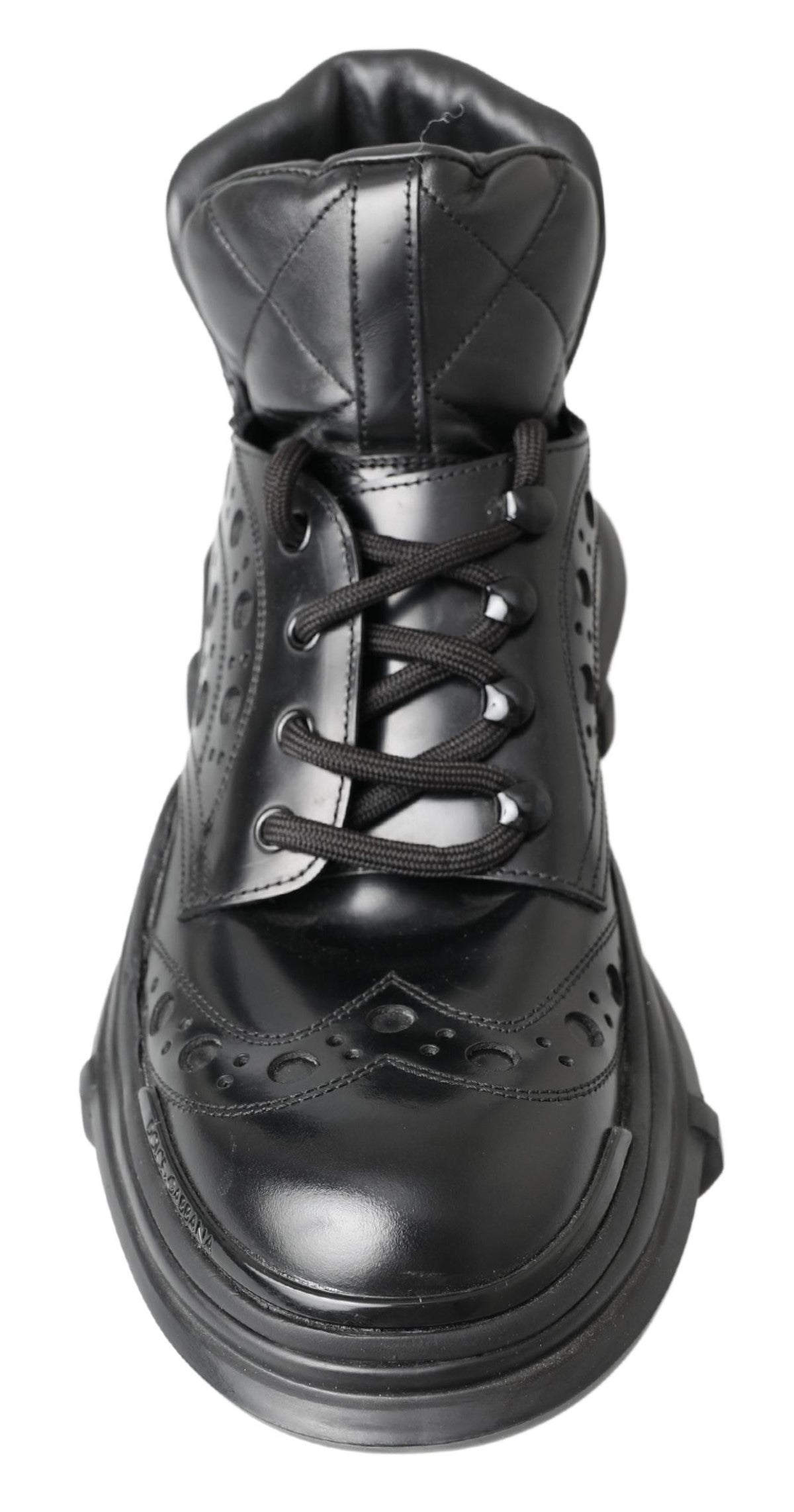 Dolce &amp; Gabbana Schwarze Leder-Freizeitstiefel