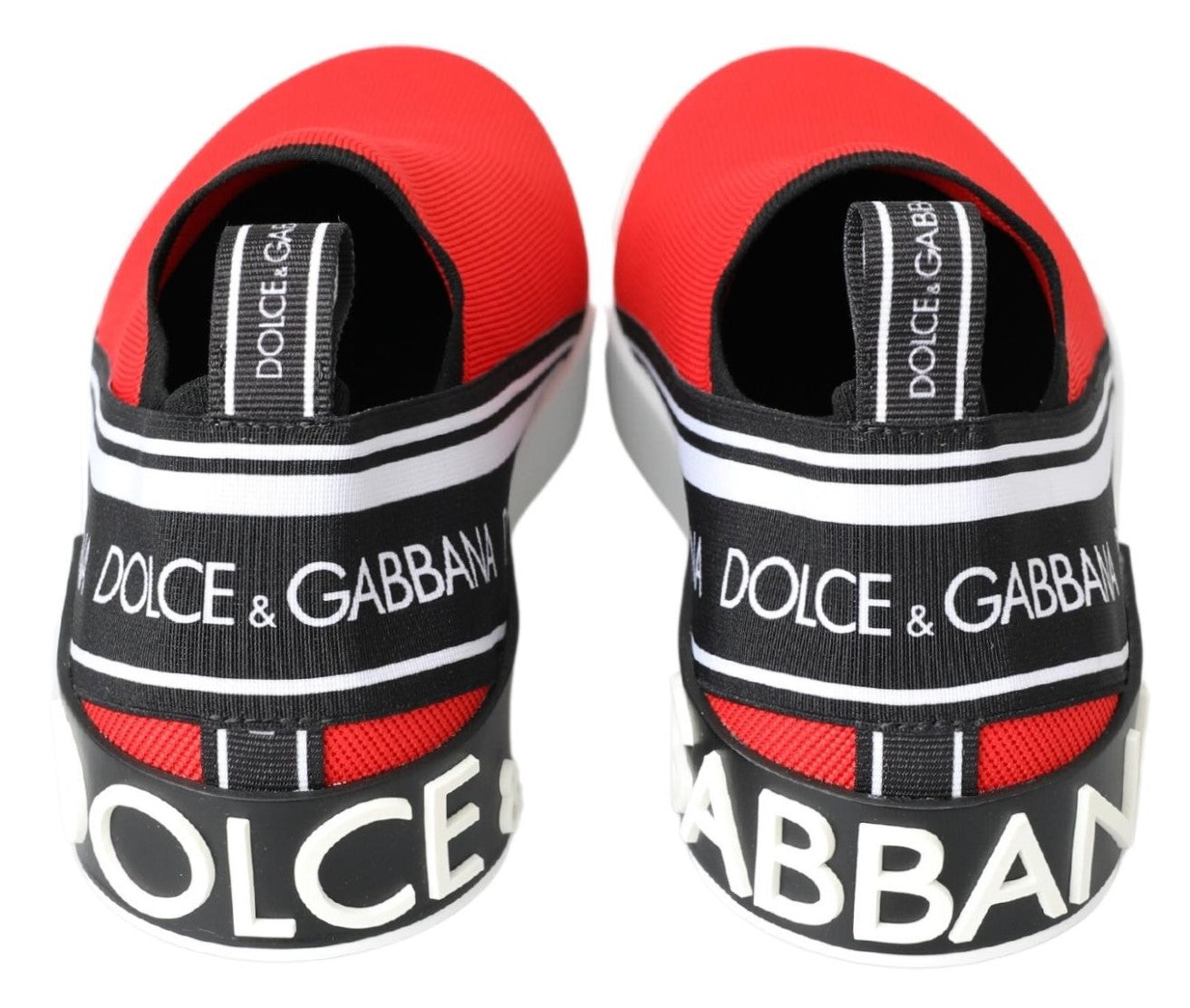 Dolce & Gabbana Red White Flat Sneakers Loafers 신발