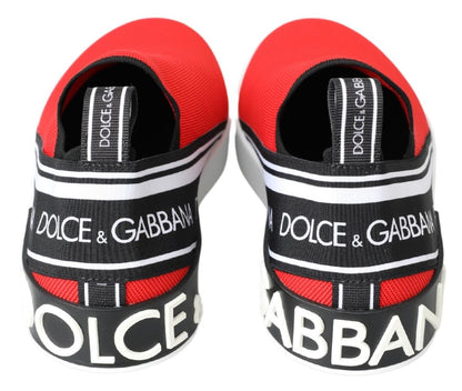 Dolce & Gabbana Red White Flat Sneakers Loafers 신발