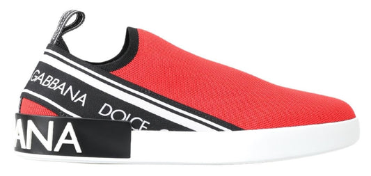 Dolce & Gabbana Red White Flat Sneakers Loafers 신발