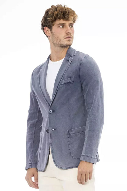 Distretto12 Blue Cotton Mens Blazer