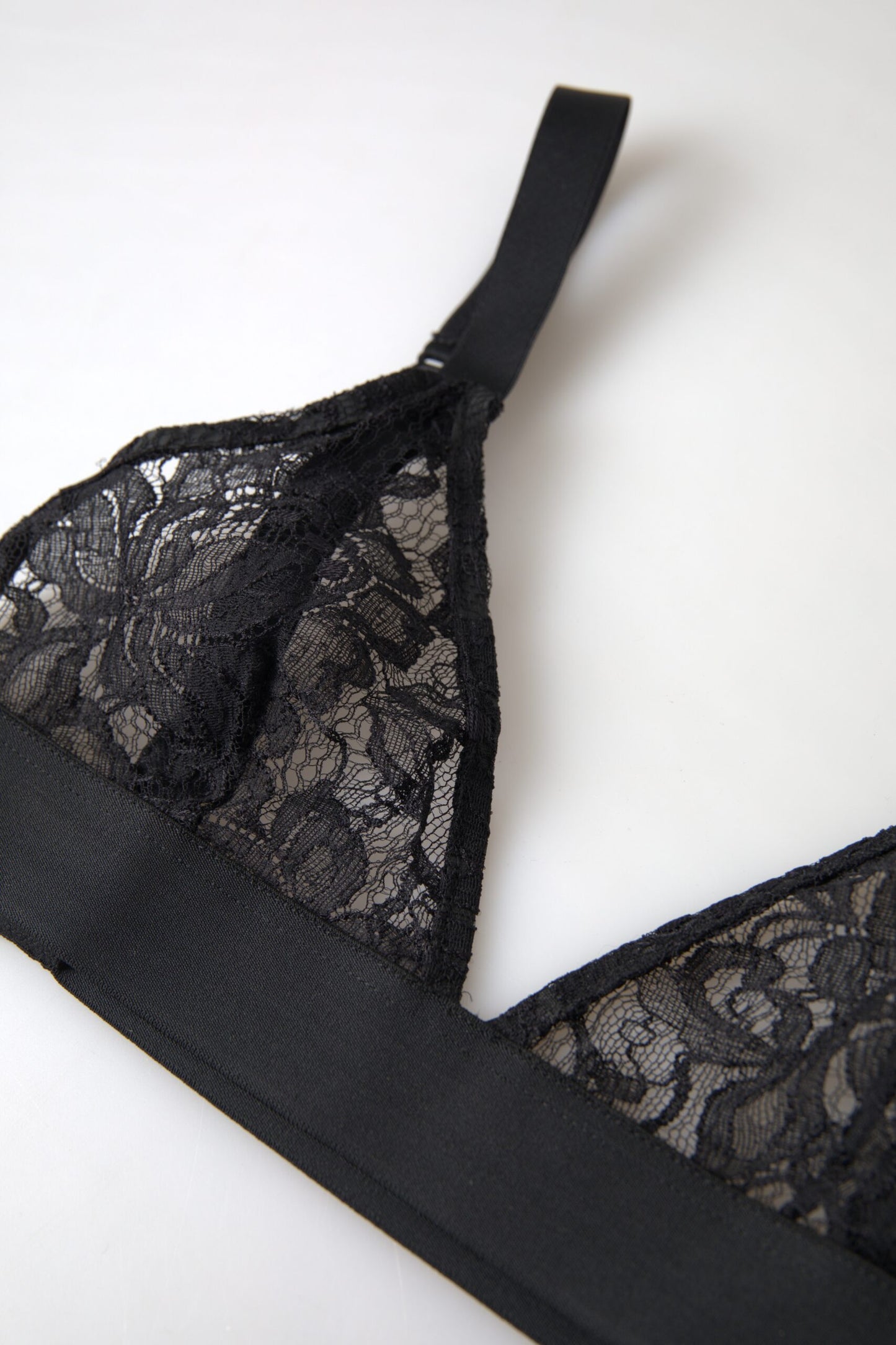 Dolce & Gabbana Black Floral Lace 나일론 스트레치 브래지어 속옷