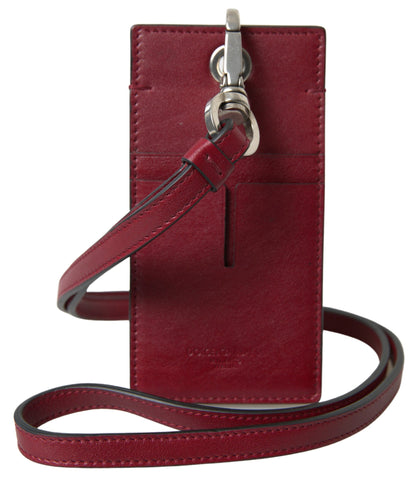 Dolce & Gabbana Red Leather Lanyard 로고 슬림 카드 소지자 남자 지갑