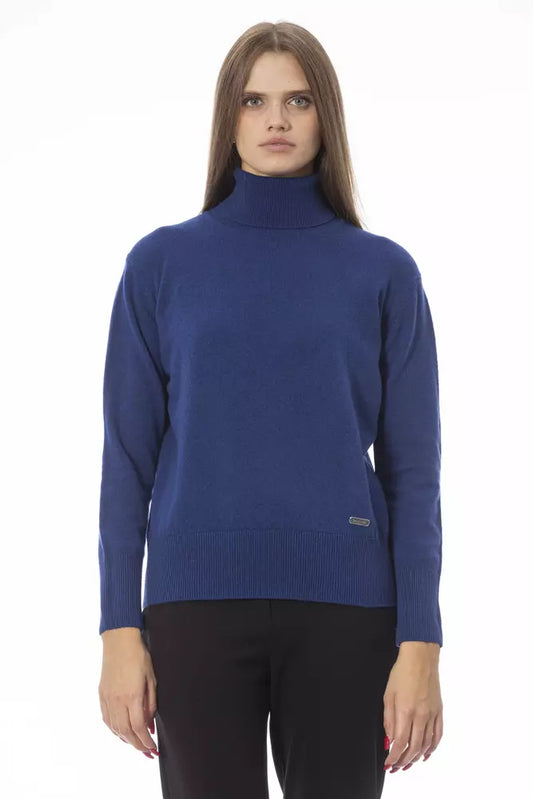 Baldinini Trend Blauer Wollpullover