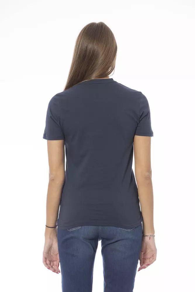 Baldinini Trend Blaue Baumwoll-Tops und T-Shirt