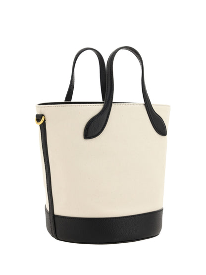 Bally Elegant Monogram Bucket Bag in Black & White