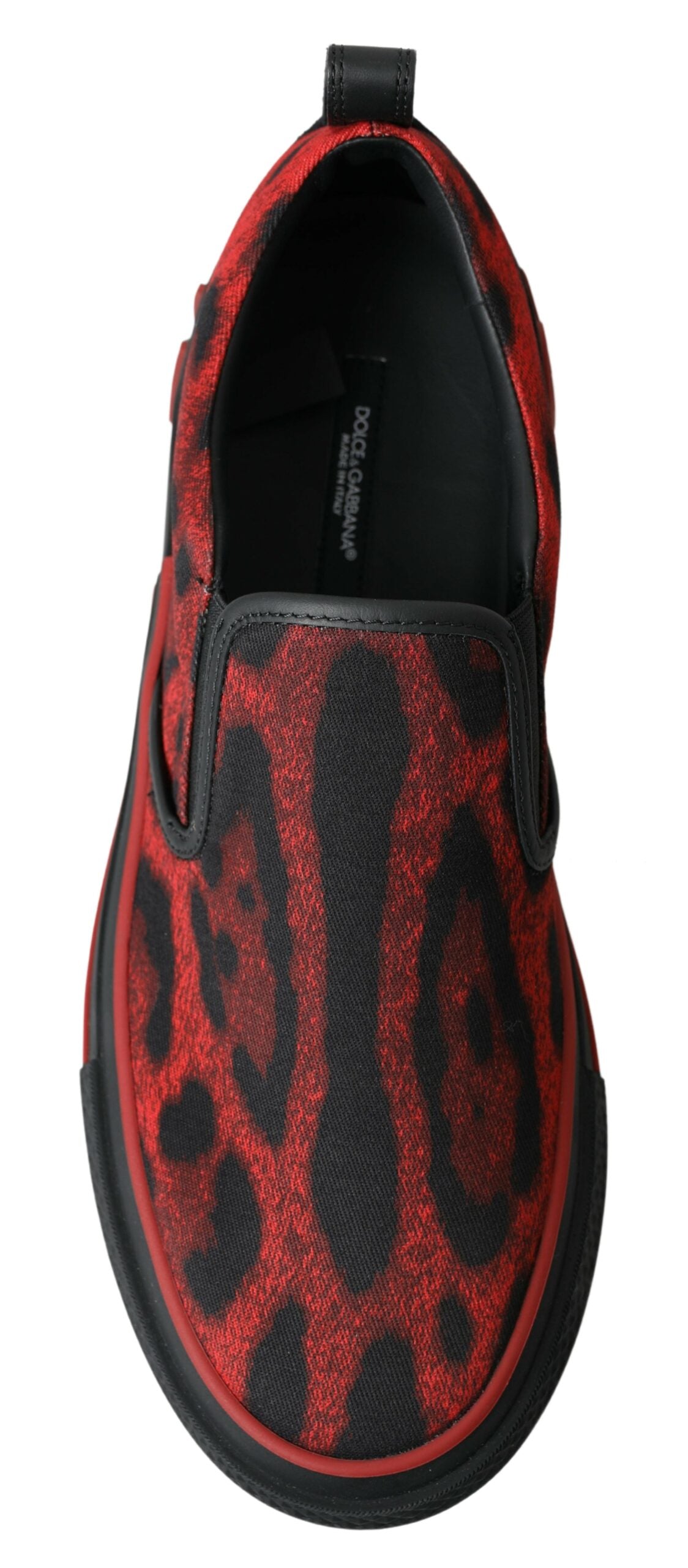 Dolce & Gabbana Red Black Leopard 로퍼 스니커즈 신발