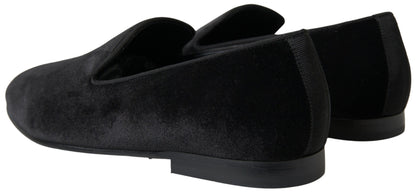 Dolce & Gabbana Black Velvet Loafers 공식화