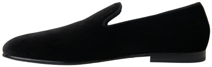 Dolce & Gabbana Black Velvet Loafers 공식화