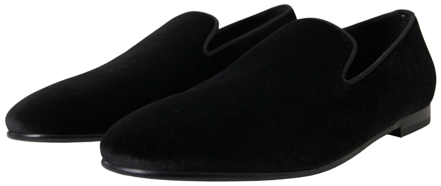 Dolce & Gabbana Black Velvet Loafers 공식화