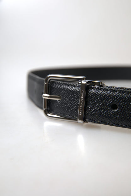 Dolce & Gabbana Elegant Black Leather Designer Belt