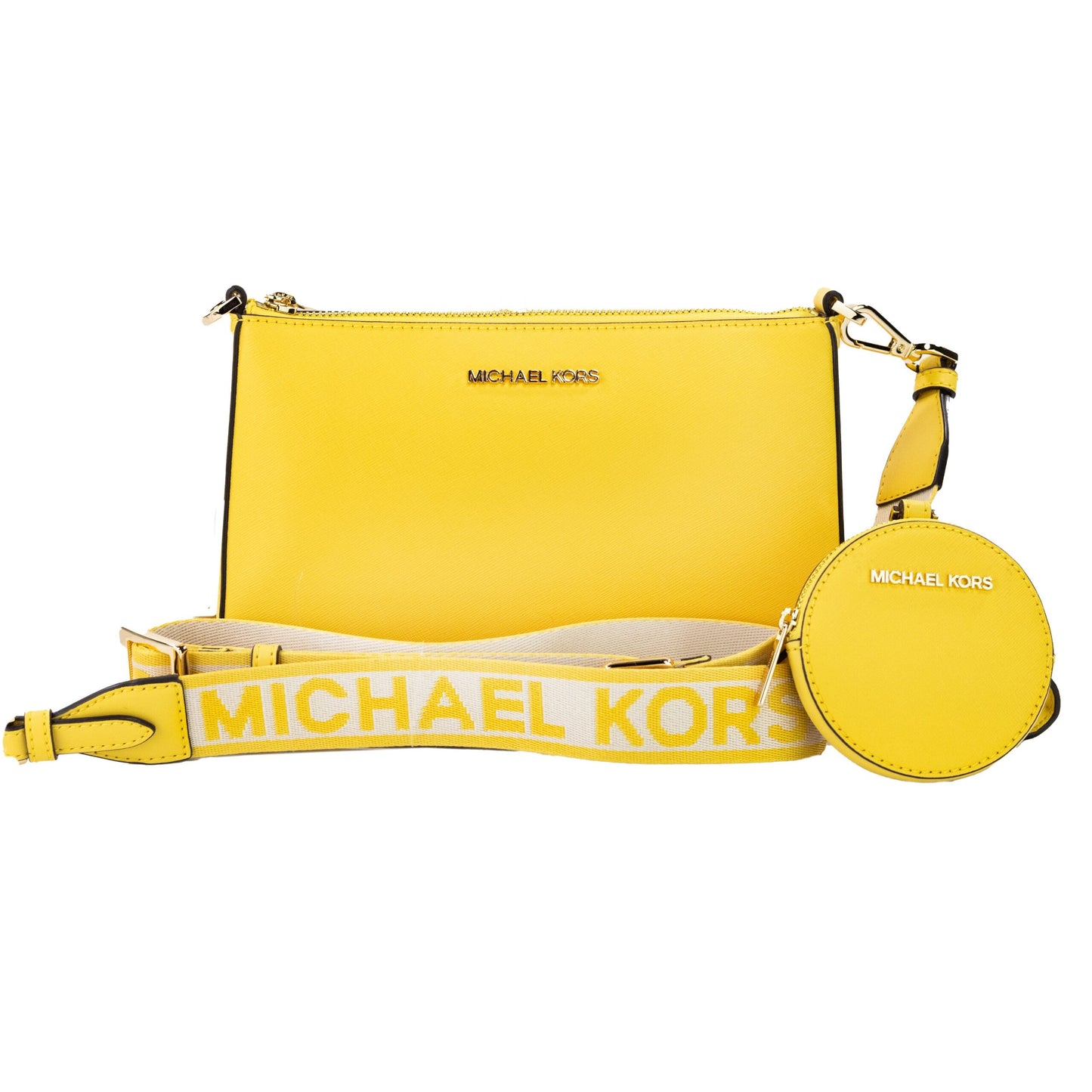 Michael Kors Jet Set Narzissen Veganer Crossbody Tech -Befestigungsbeutel Geldbörse