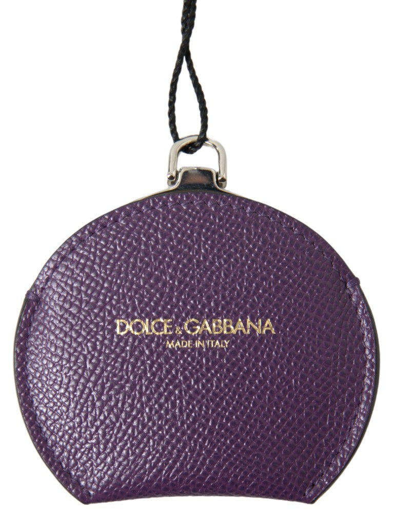 Dolce & Gabbana Purpurkalbsleder Lederrundhandspiegelhalter