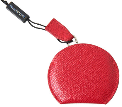 Dolce & Gabbana Red Kalbsleder Leder Handspiegelhalter