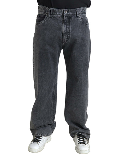 Dolce & Gabbana dunkelgraue Baumwolle gerade fit Männer Jeans Jeans