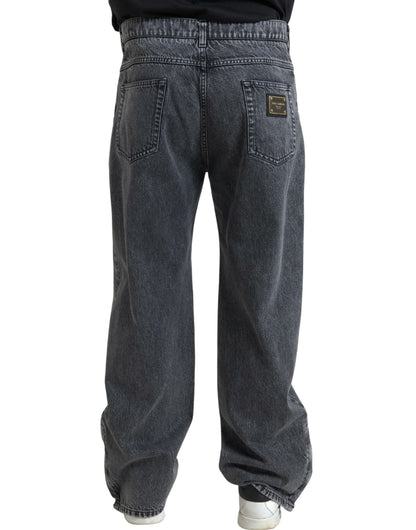 Dolce & Gabbana dunkelgraue Baumwolle gerade fit Männer Jeans Jeans